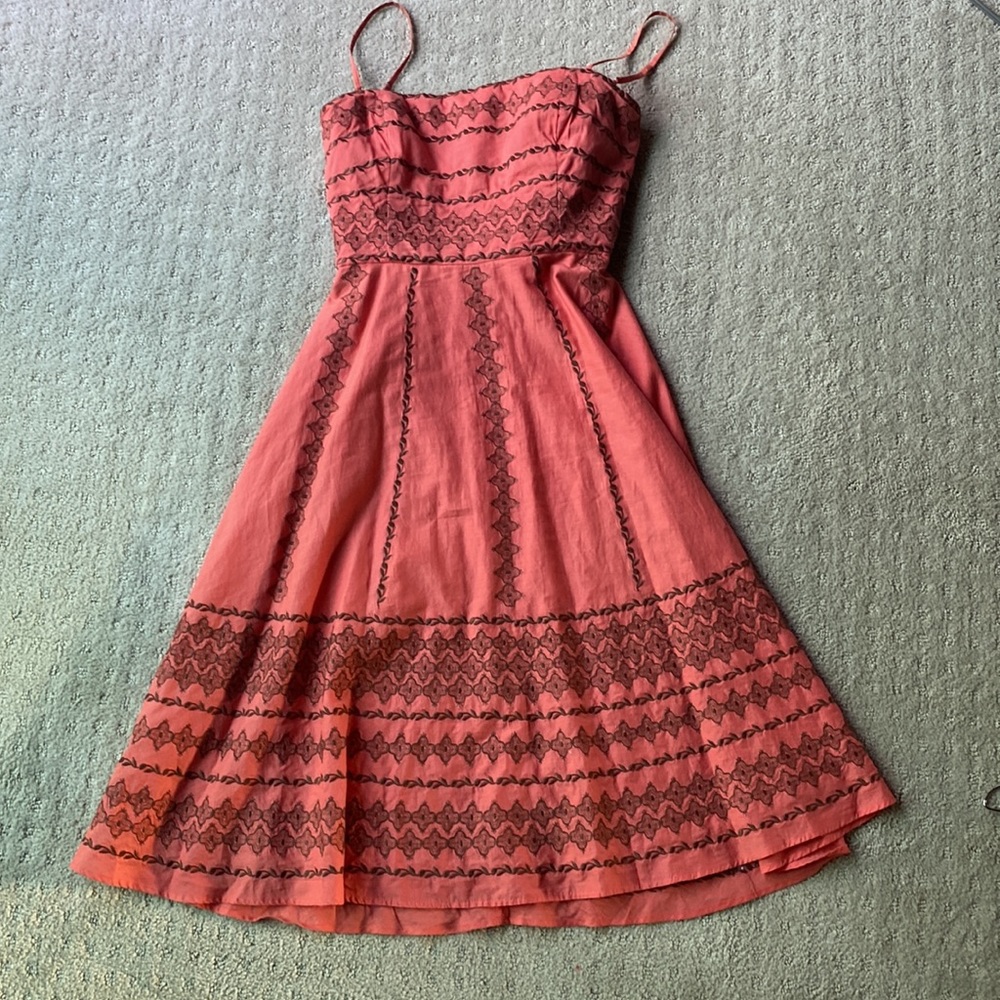 A-Line Embroidered Dress - Picture 2 of 6
